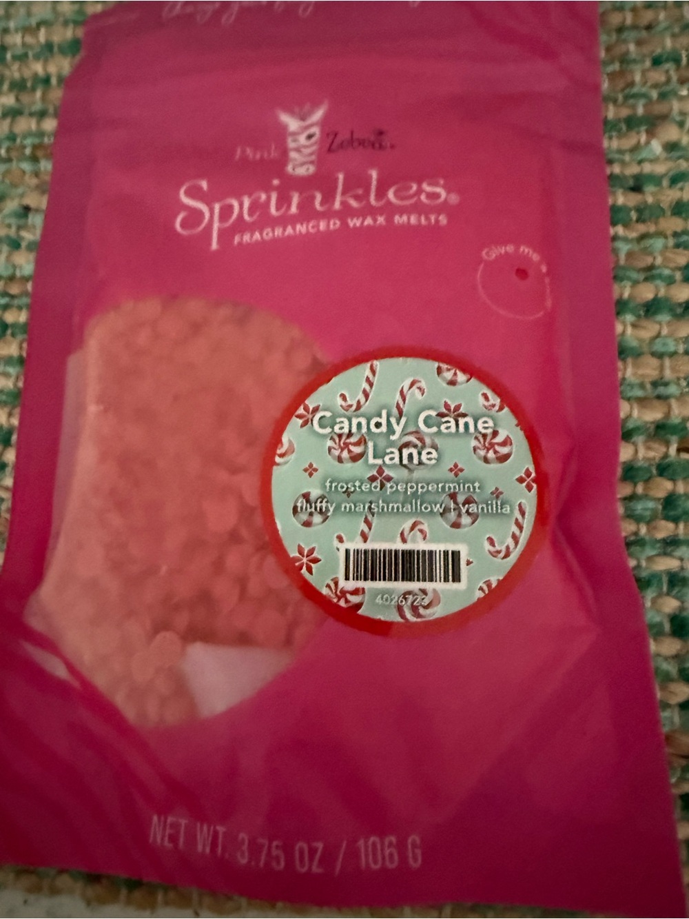 🎄Pink Zebra Sprinkles Fragranced Wax Melts Candy Cane Lane - Pink, Red, White🎄